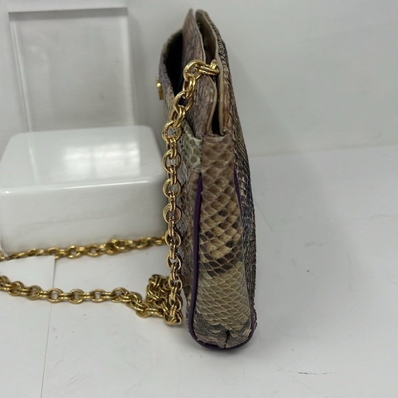 Supreme Python Snakeskin Multi Color Clutch Shoulder Bag - Picture 6 of 10